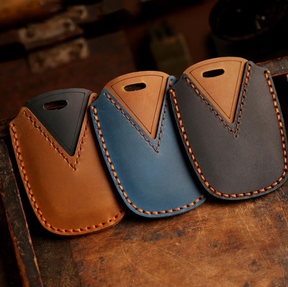 Kinotaka Genuine Leather Key Case, Prius 30 Series, 2 Buttons, Prius Alpha, Aqua, 86, Vitz, Corolla, Blue