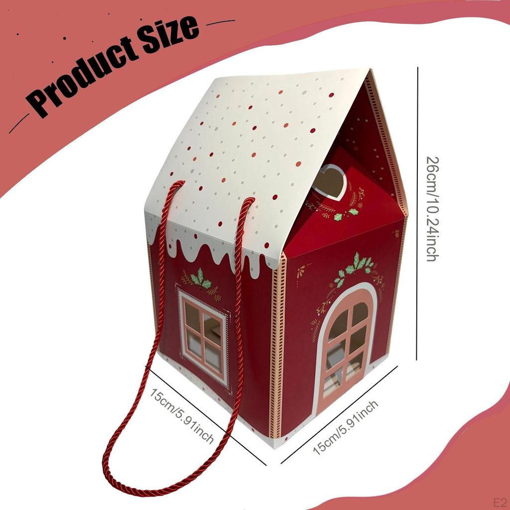 Gift Box Candy Container Xmas Decor House Shaped Paper Snack Case for Present Packaging