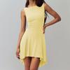 Bodycon Solid Color New Style Sleeveless Sexy Girl One-Shoulder Dress with Waist and Slimming Back