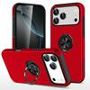 Magnetischer Ringhalter Handyhülle für iPhone 17 Air 16E 16 15 14 13 Mini Pro Max Plus mit Ständer Kunststoff Hart Stoßfeste Hülle