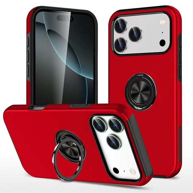 Magnetischer Ringhalter Handyhülle für iPhone 17 Air 16E 16 15 14 13 Mini Pro Max Plus mit Ständer Kunststoff Hart Stoßfeste Hülle