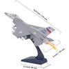 Diecast F16 Bojové letadlo Falcon Model letadla Armádní letectvo Hračky Vojenské letadlo Zatáhněte se světly a zvuky