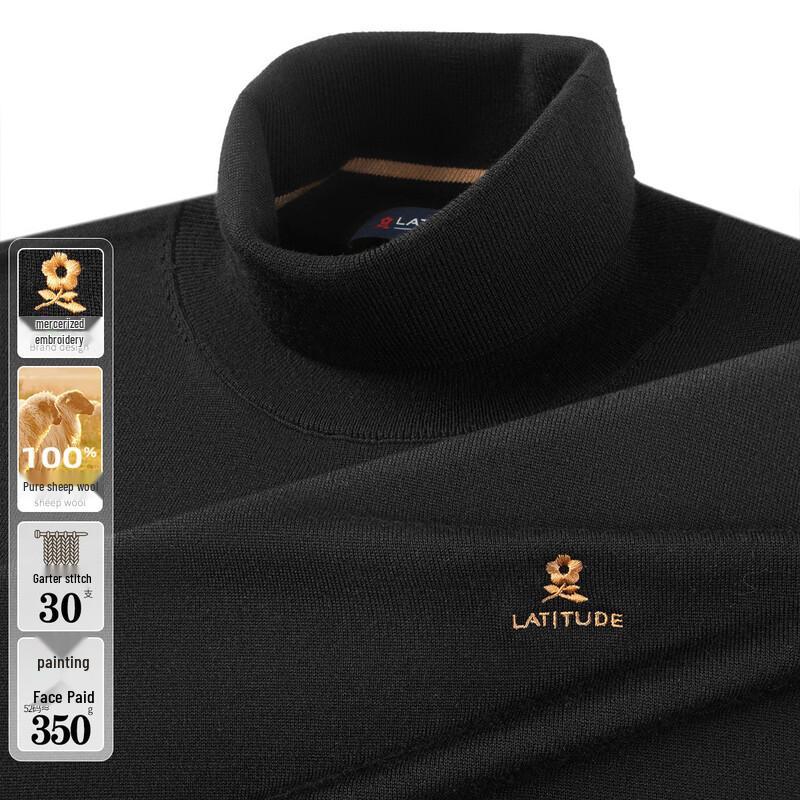 

MONTAGUT Men s Pure Merino Wool Turtleneck Sweater 4XL