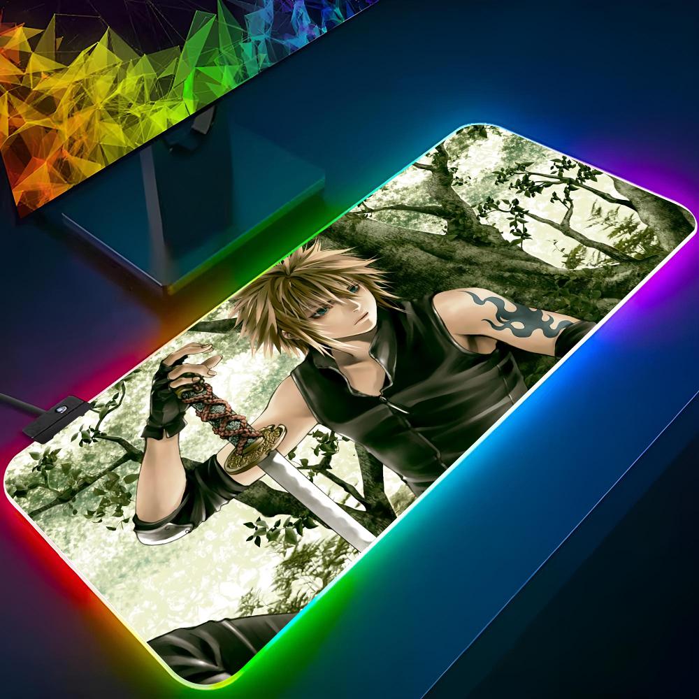 

Final Fantasy Mouse Pad Gaming Rgb Mousepad Backlit Keyboard Gamer Girl Xxl Laptop Mat Gaming Table Pads Deskpad RGB600x300x3mm