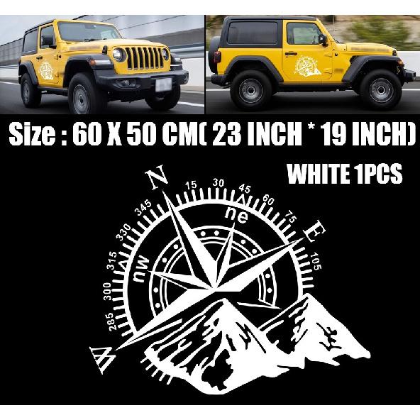 1*Hood Navigation Car Door Decal Nautical Compass Mounta Vinyl Body Sticker