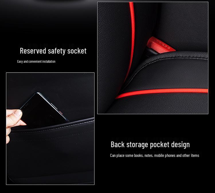 Four Seasons Leather Full Surround Car Seat Covers - Cartoon Design, Fits Five Seats.