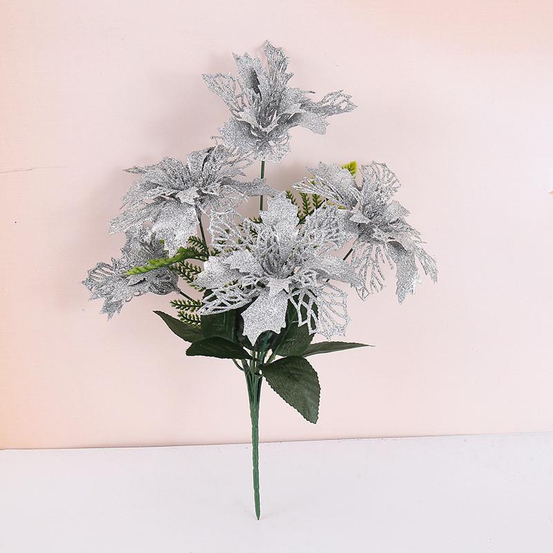 Christmas Decorative Flower With Bright Colors Party Home Decor Flowers Fake