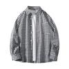 Mens Plaid Loose Long Sleeve Casual Thin Shirt Outerwear
