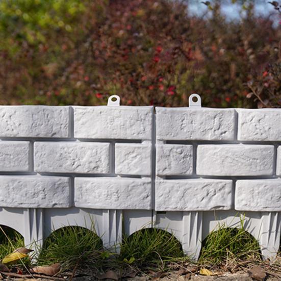 Plastic Garden Retaining Fence Brick Look Edging Border Outdoor Landscape Edging Fence Decorative Picket Panel for Flower Beds Paths Lawns Yard