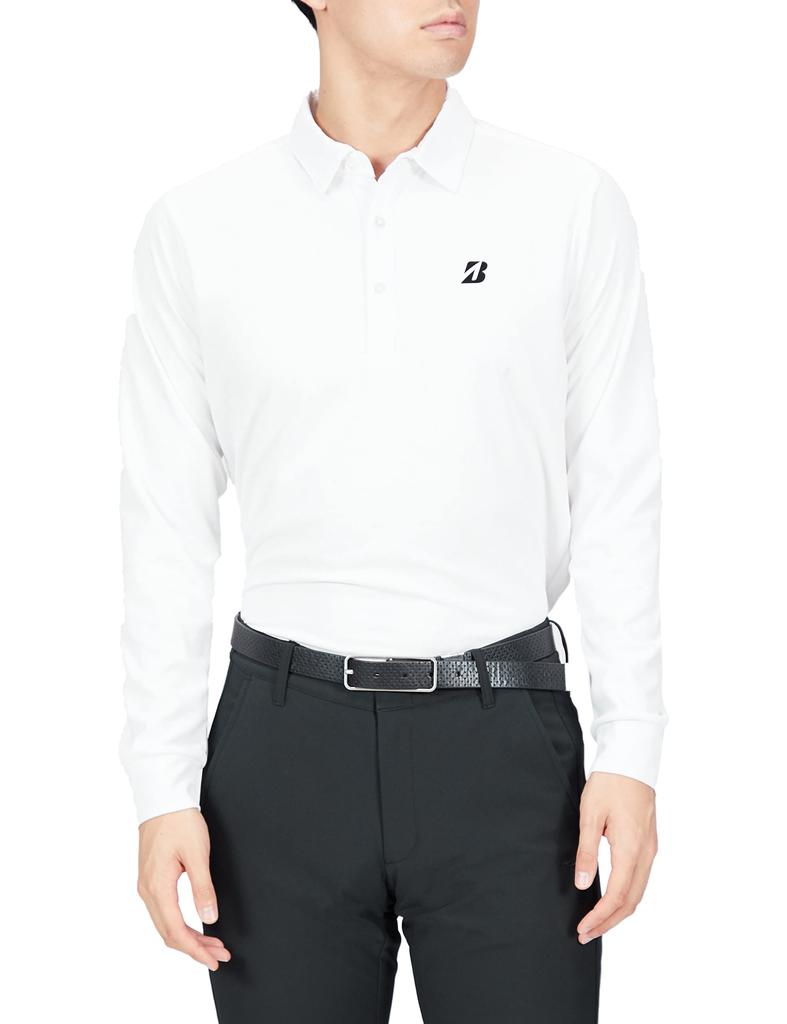 BRIDGESTONE Golf Men's White Golf Shirt, Size 3L