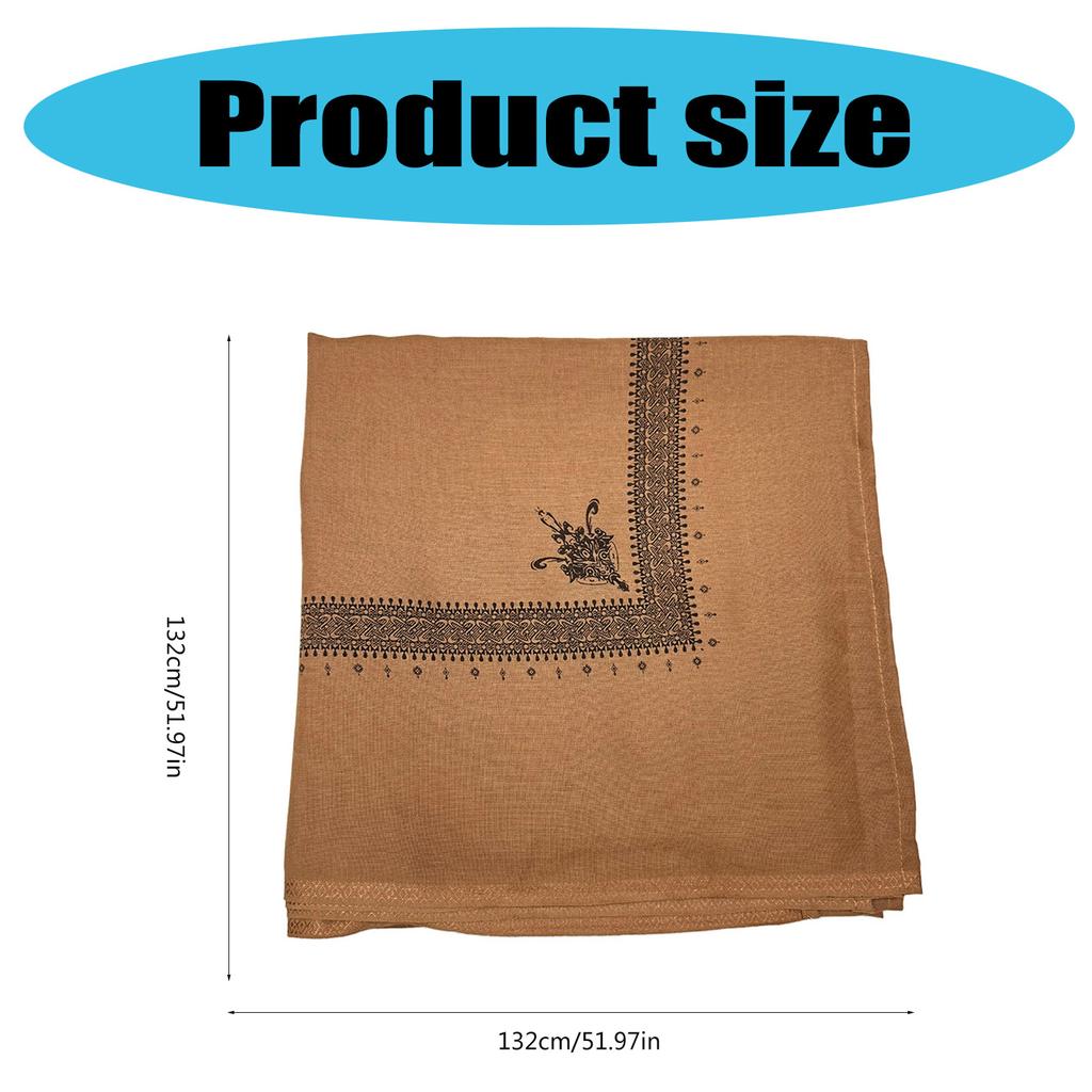 Arabic Desert Scarf Shemagh Scarf Headwrap for Men and Women 132cm Soft Cotton Fabric Hijab Shawl Wrap for Culture Event
