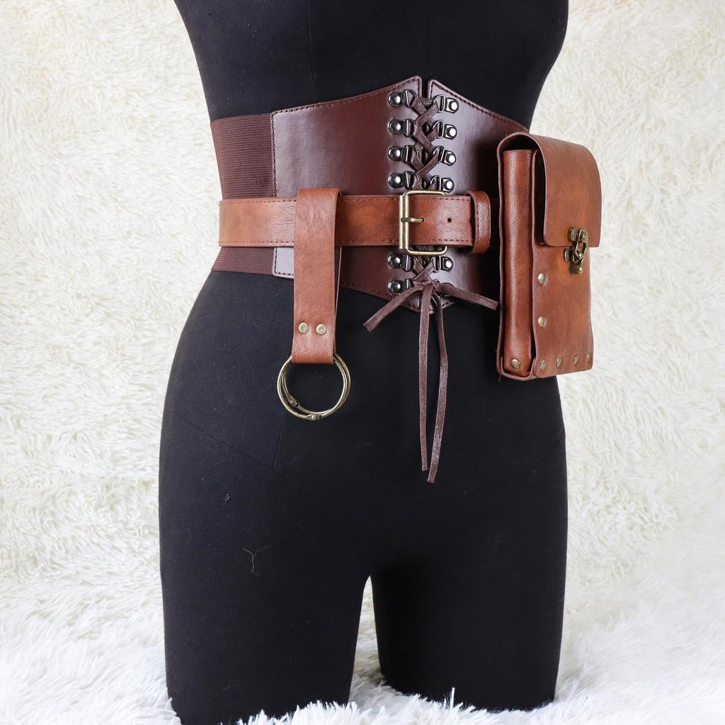 Viking Knight Role Play Fantasy Belt Waist Bag Scabbard Medieval Renaissance Disguise Costume Accessories Adult Women Prop Belt