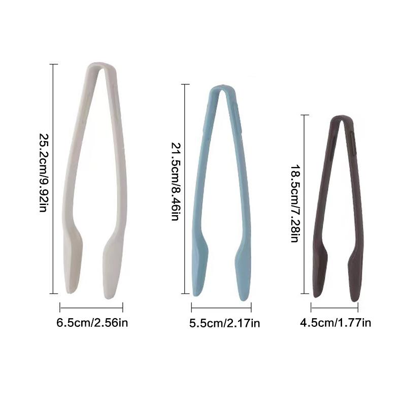3pcs Plastics Food Tongs NonSlip Kitchen Utensil Cooking Clip Clamp Salad BBQ Serving Tool for Outdoor Picnics
