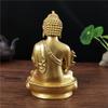 Gyllene Medicin Buddha Staty Med Halsbandsprydnad Harts Feng Shui Lycklig Buddha Skulptur Hem Kontor Trädgårdsdekoration Gåvor