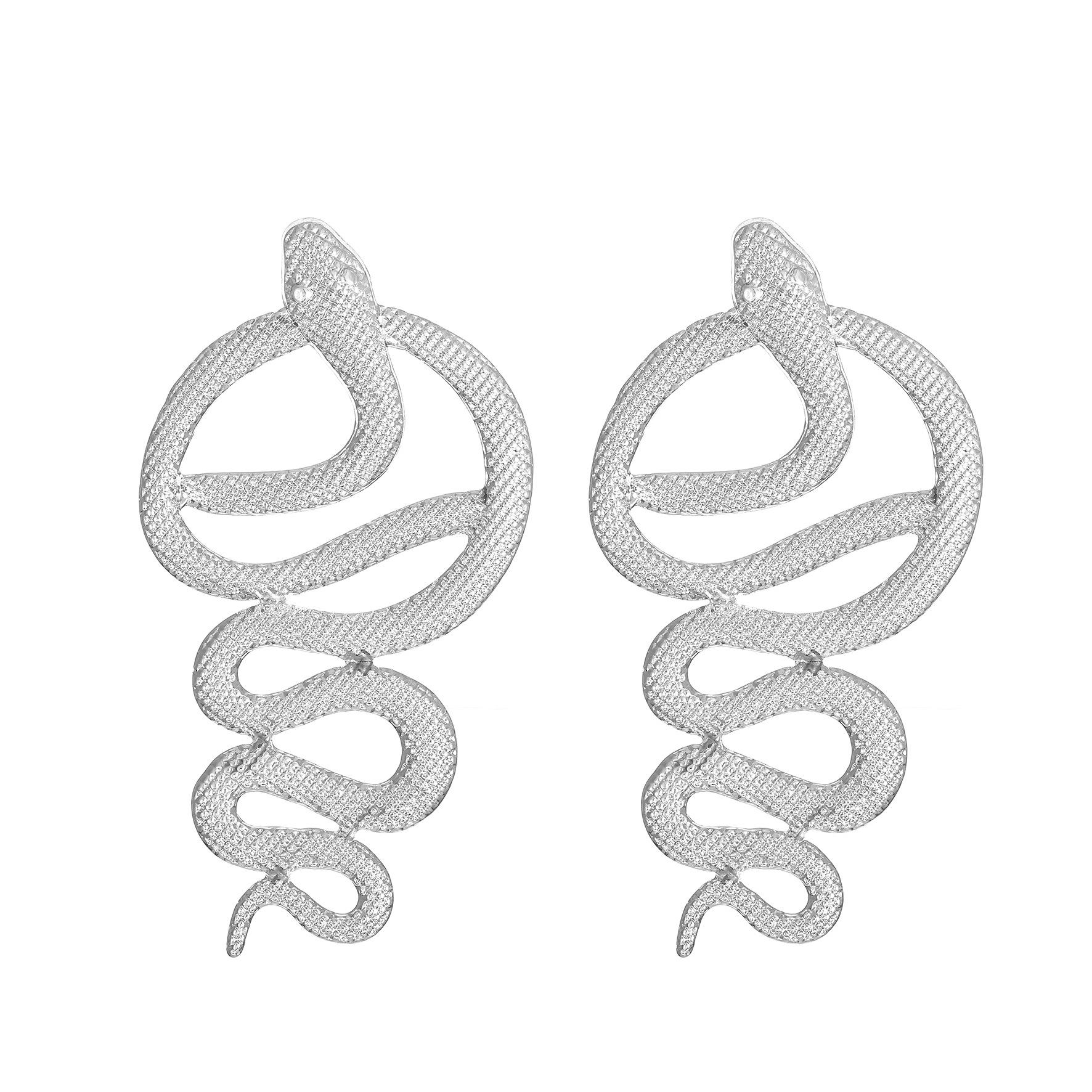 

Преувеличенная индивидуальность в стиле панк, альтернативный змеиный стиль, модный показ, серьги из сплава в виде змеи для женщин 1 pair