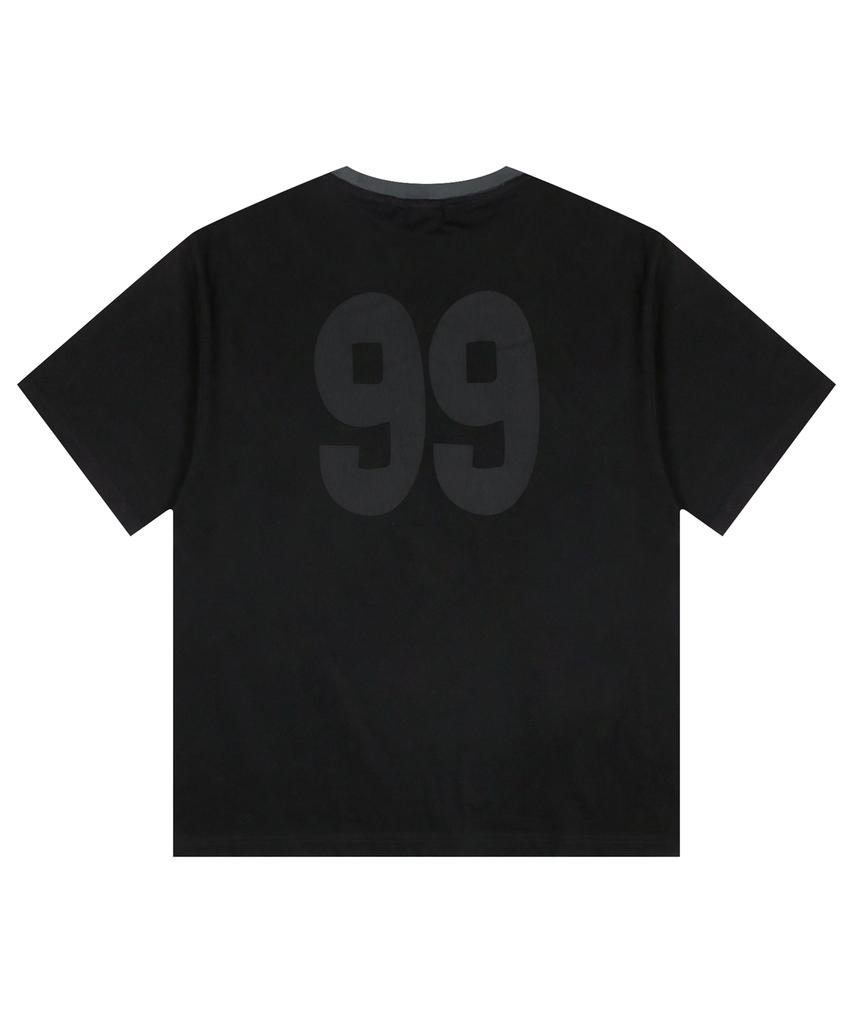 GLACK Gt124 Numbering Star Applique T-Shirt (Black)