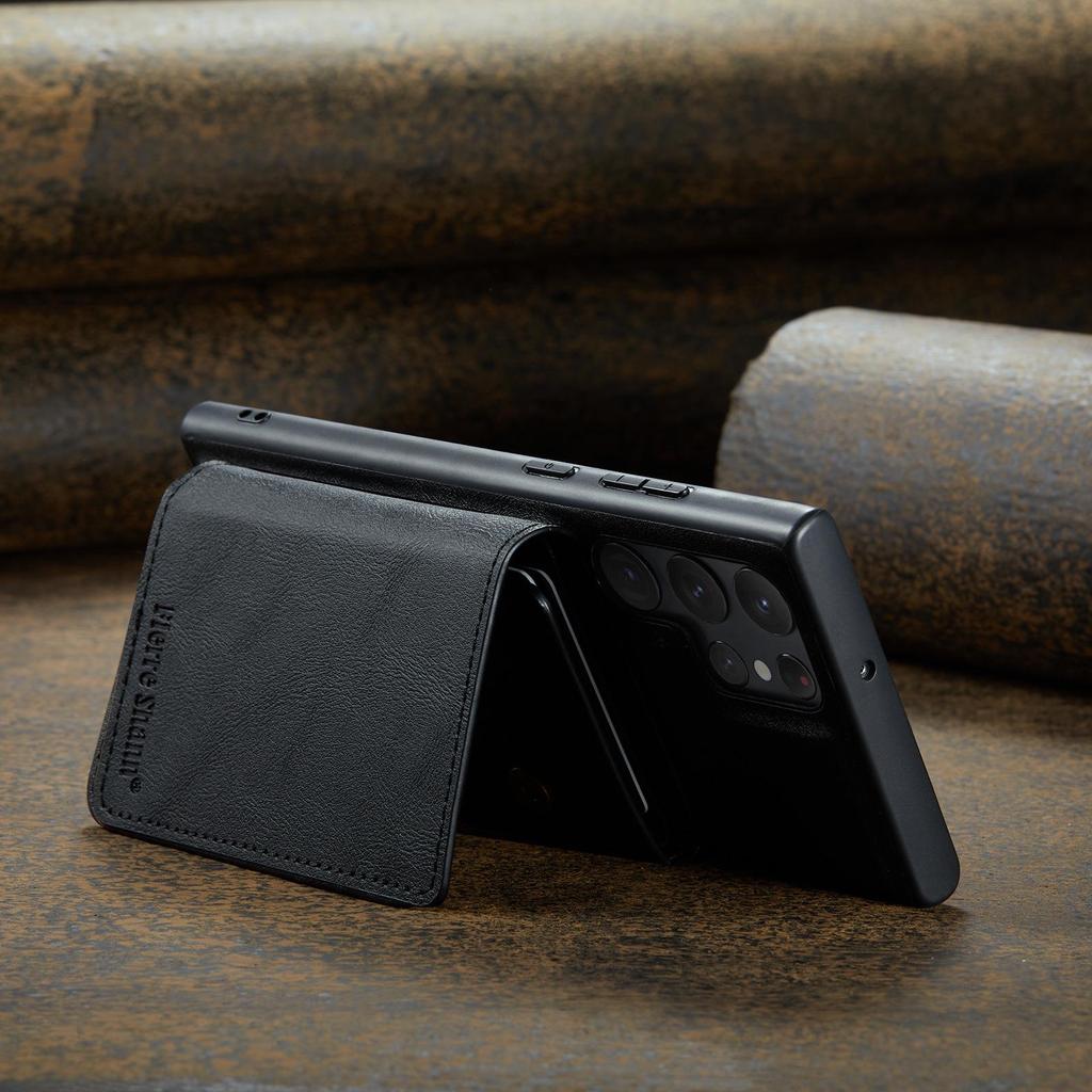 Samsung S25 Ultra Magnetic Card Holder Wallet Case - Drop-Proof with Card Slots, Also Fits S24 Plus