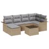 VidaXL Ensemble de canapé de jardin 7 pièces avec coussins en rotin poly noir 3345440