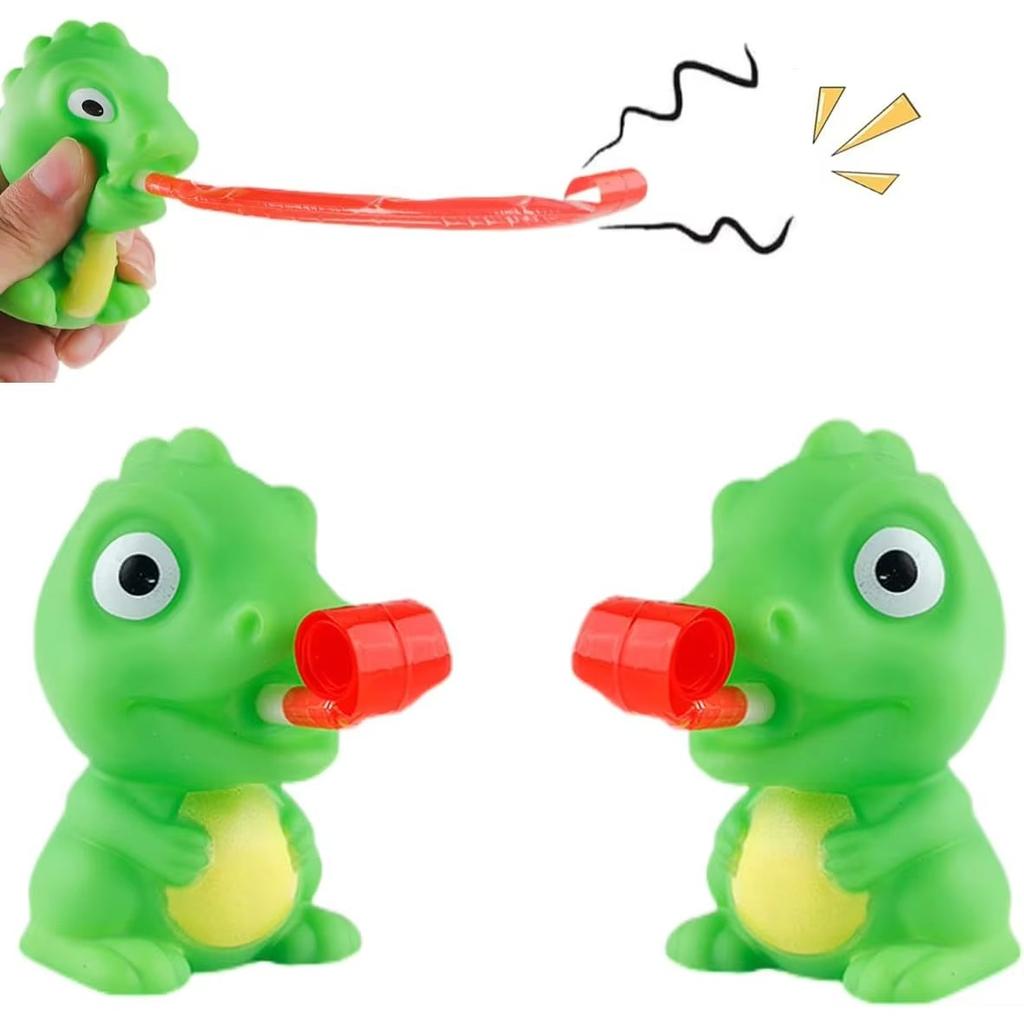 2pcs Stress Frog Toys Tongue Sticking Out Novelty Relief Squeeze Dinosaur Toy Sensory Toy Gift for Kids Adult Party