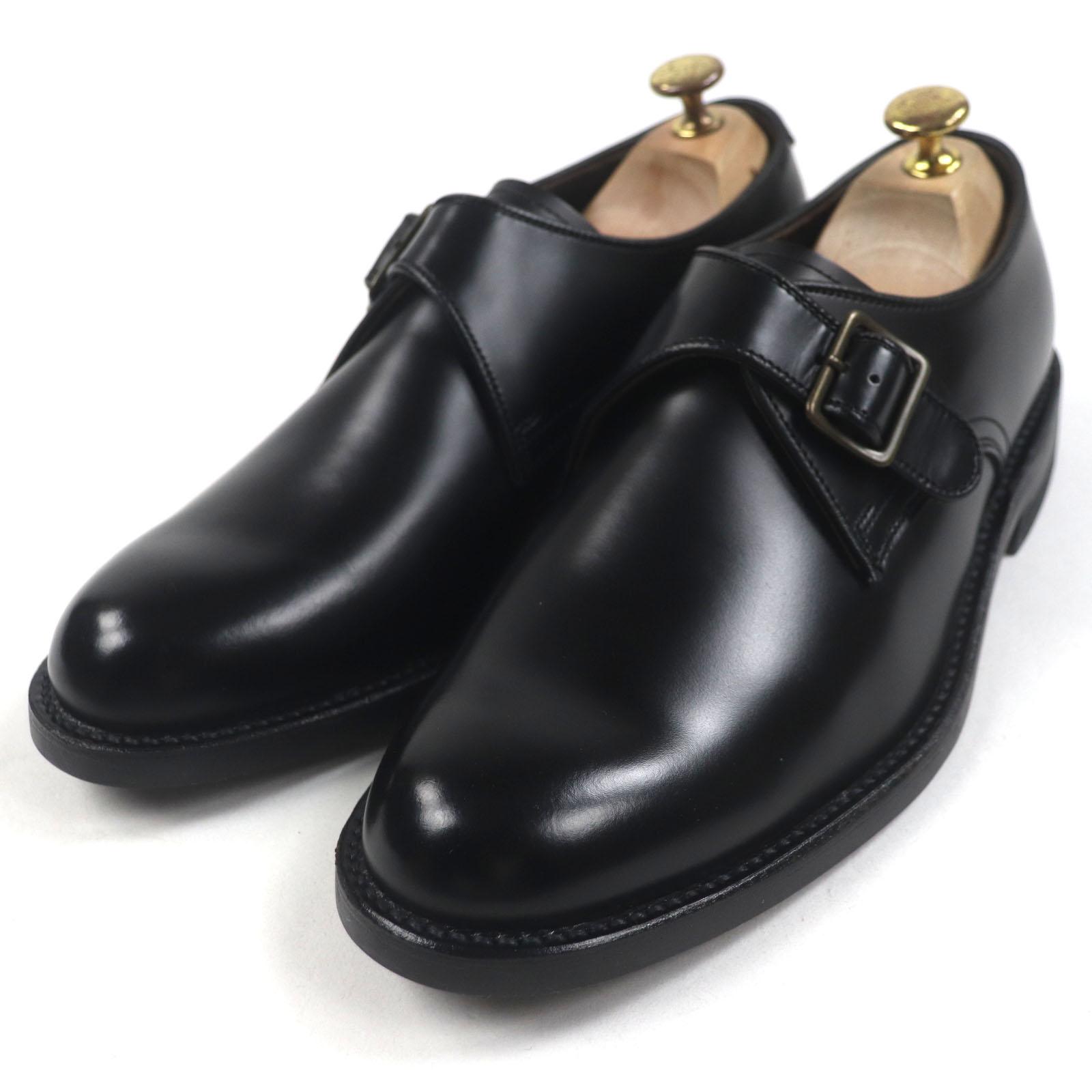 

Pristine REGAL Leather shoes Monk strap plain toe black leather mens 25.5 Used