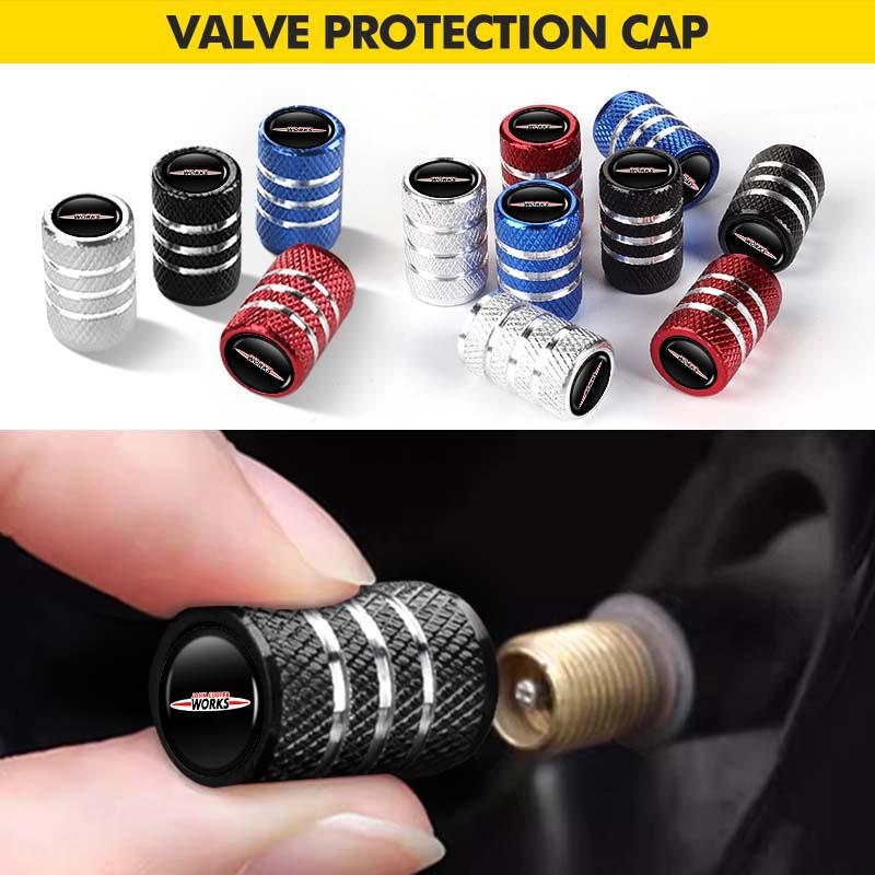 For MINI 4PCS Car Tire Valve Stems Cap Aluminum Wheel Air Valve Cap R56 F54 F57 R70 JCW F60 F55 John Cooper Works wdjnt11