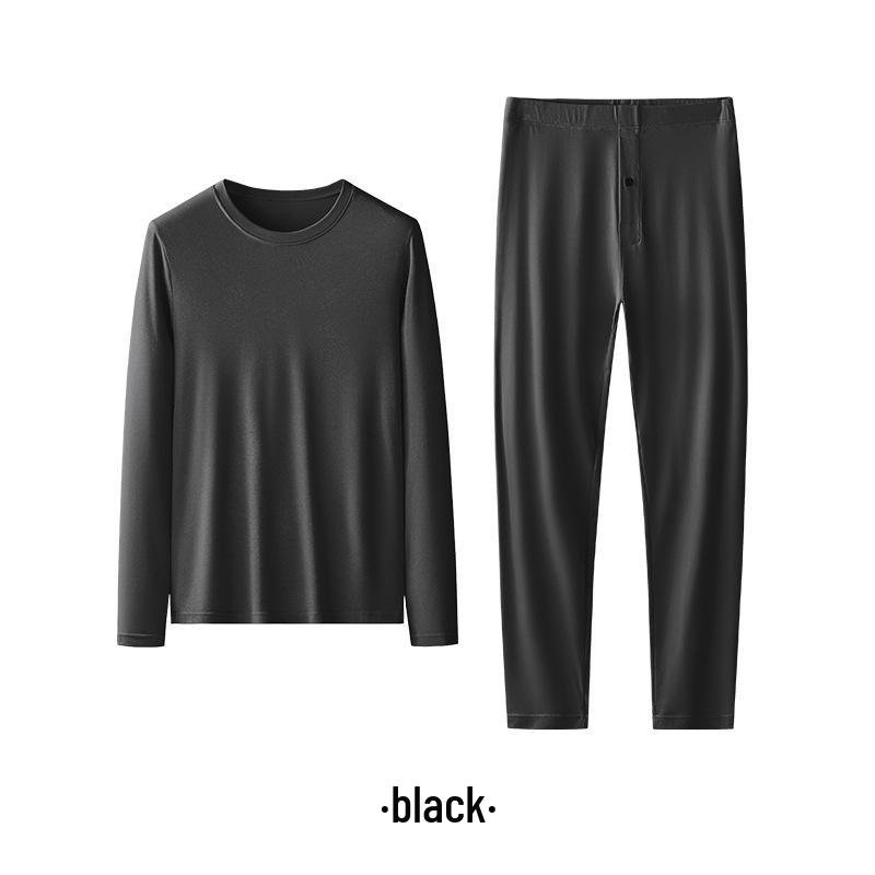 Men's Autumn/Winter Lenzing Modal Seamless Base Layer Set: Long Sleeve Undershirt & Pants.