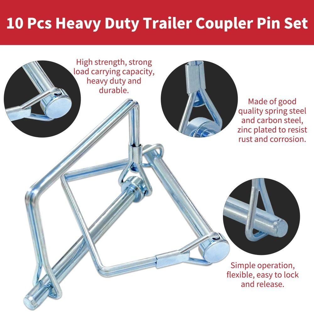 10Pcs Heavy Duty Square Locking Pin Pull Ring Quick-Release Pin Buckle Pin Lock Positioning Pin  RV
