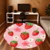 1pc strawberry flower Round Chair mat office Area Rug - Non-Slip, Floor Mat for Office, Bedroom, Ideal home decor gift p0105058