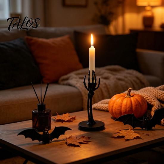 Unique Skeleton Hand Gift Gothic Candle Holder, Spooky Skeleton/Skeleton Taper Resin Decorative Base for Party Candlestick Decoration Halloween Dining