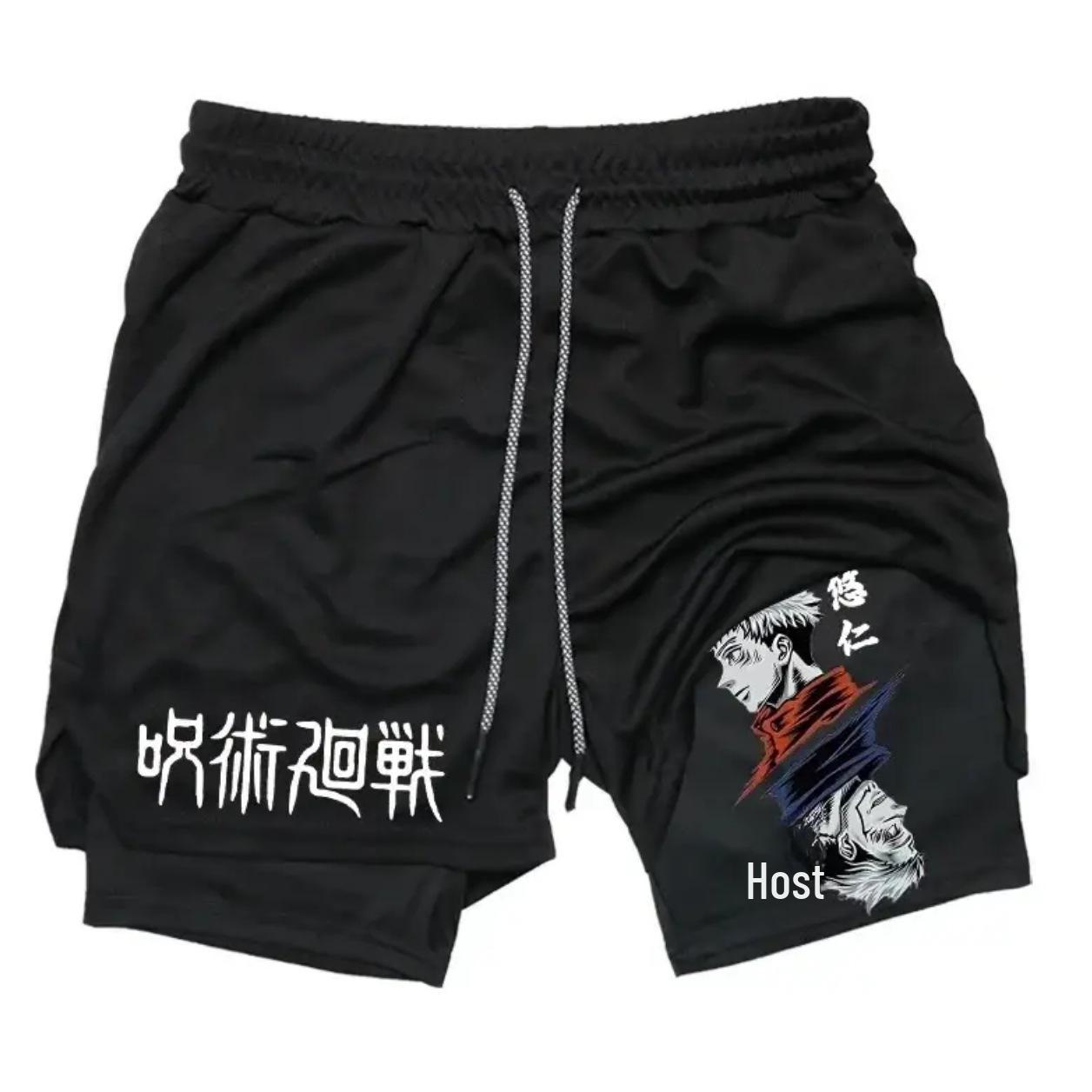 

Jujutsu Kaisen Anime Print Double-Layer Beach & Fitness Shorts - Summer Style 3XL