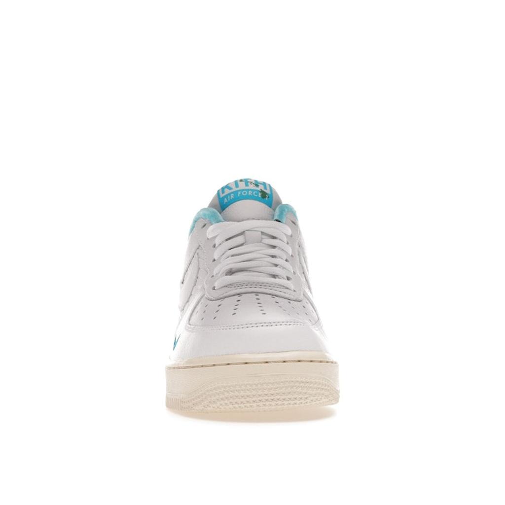 Kith x Nike Air Force 1 Low Hawaii Herren Sneaker Weiß Blau-Lagune Aloe-Verde DC9555-100