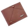 Men Wallet Faux Leather Geometric Pattern Thin Large Capacity Foldable Portable Multi Pockets Wear-resistant Solid Color Card Holder Changes