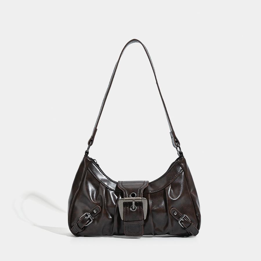 Korean Style Trendy and Versatile Maillard Style Underarm Bag European and American Retro Fashion High End Wasteland Style Single Shoulder Women's Bag