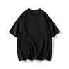 T-shirt a maniche corte girocollo tinta unita in puro cotone ampia lucida nera e bianca con paillettes