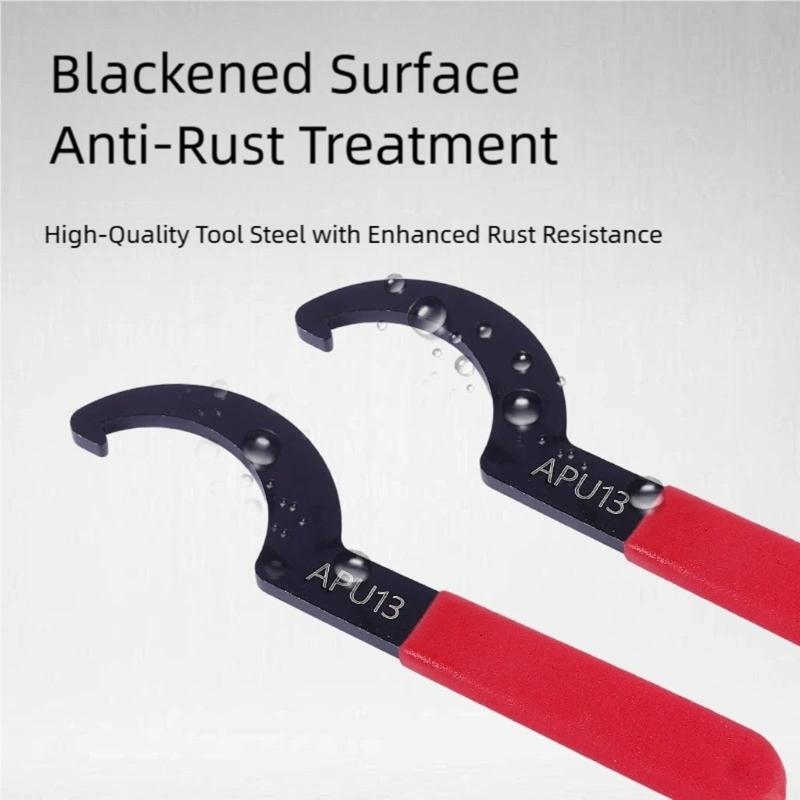 Premium 6 Unit Hook Wrench Spanner Tool Group Solid Construction For Motorcycle Pipework Plumbing And Mechanical Repair