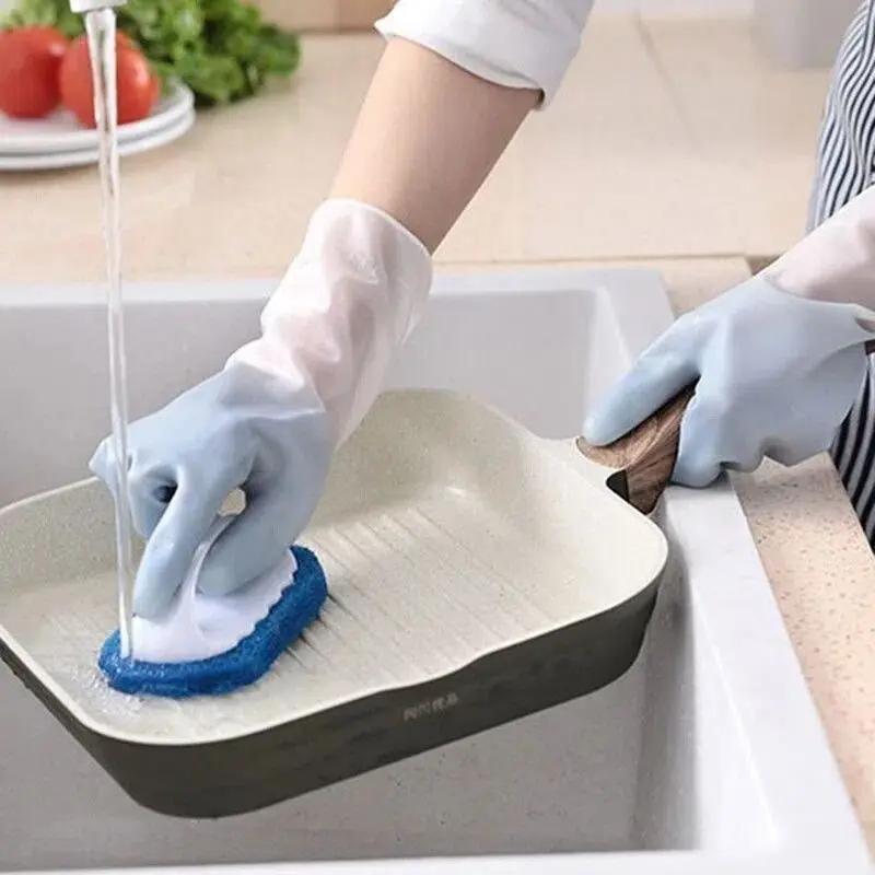 Premium Household Cleaning Gloves, Waterproof Kitchen Dishwashing Gloves, Non-slip Housework Gloves, Durable Laundry Was 1pcs