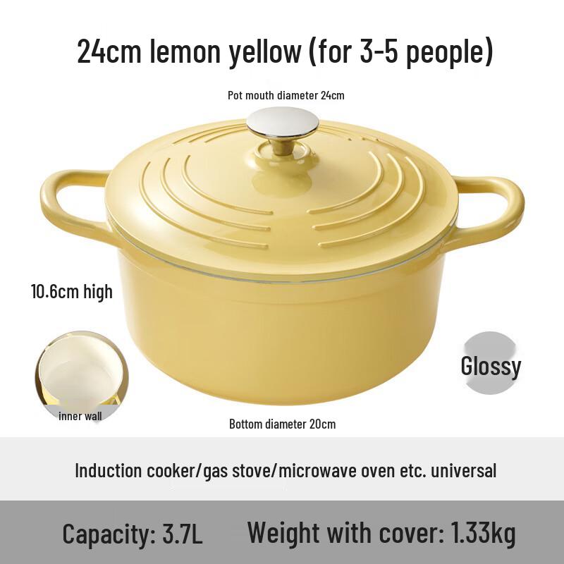 Shengye 24CM British-Style Enamel Non-Stick Induction Pot