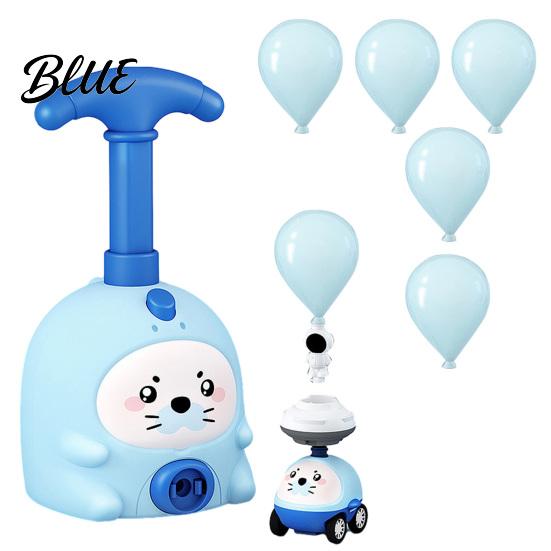 Balloon Car Toy Animal Air-Powered with Pump Cartoon Pig Duck Inflator Seal Launcher Educational Toddlers Boys Girls Vehicle