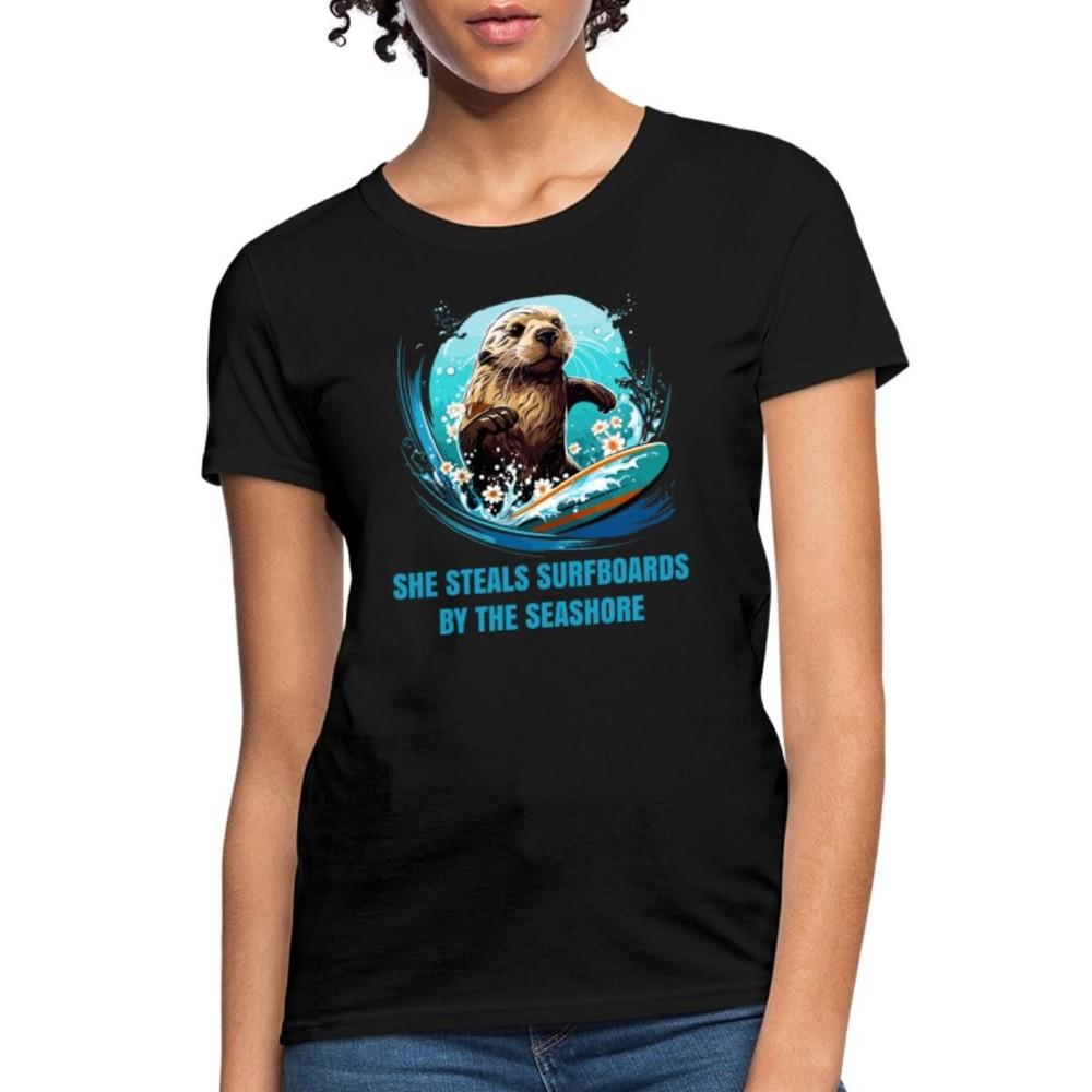 Team Otter 841 / Funny Surfing Otter Theft Women s T-Shirt Unisex T-Shirt XXL