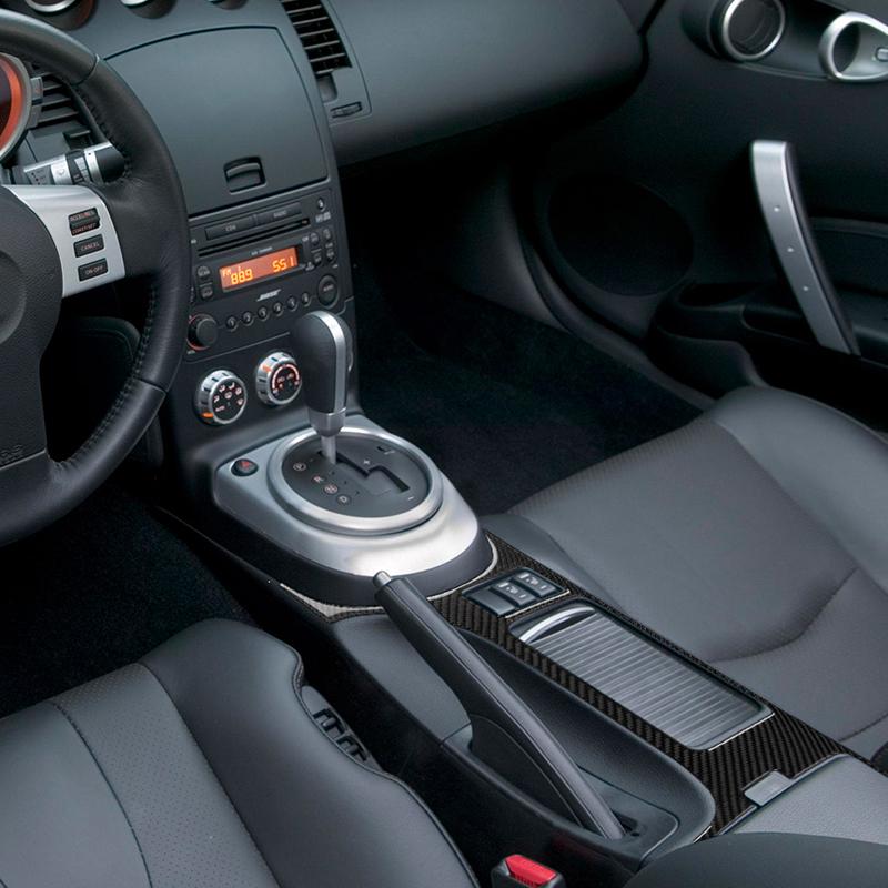 For Nissan 350Z 2006-2009 1Pcs Real Carbon Fiber Gear Shift Storage Sticker Trim Car Interior Accessories Car Interior