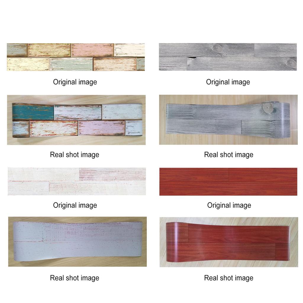 1PC Self Adhesive Wood Grain  Tile Stickers Waterproof PVC Removable Wall Stickers Decals   Wallpapers for Kitchen Bathroom Home Tidy