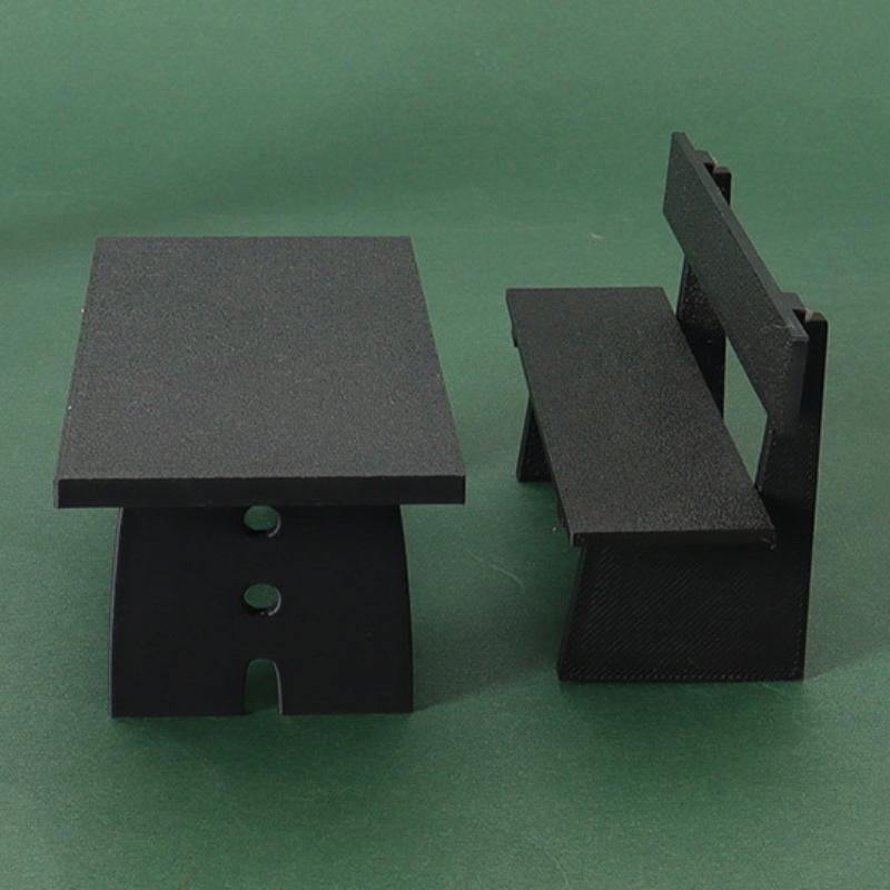 1 Piece Dollhouse Miniature Black Table And Chair Furniture Model Scene Decoration Props Doll House Accessories