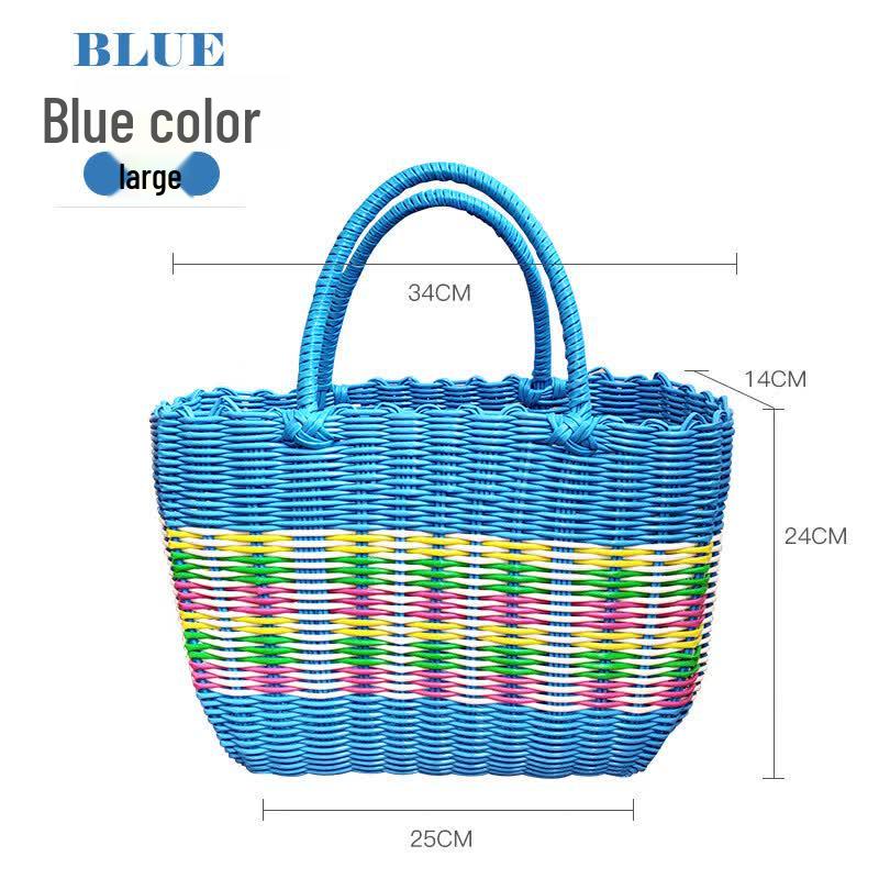Hand-Woven Multi-purpose Plastic Storage Basket