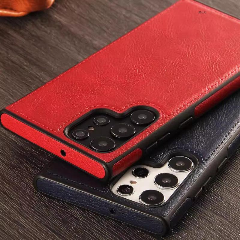 Applicable To Samsung S25ultra Mobile Phone Case New Car Line S23u All-inclusive Anti-drop Internet Celebrity 24u Business 22u Leather Case