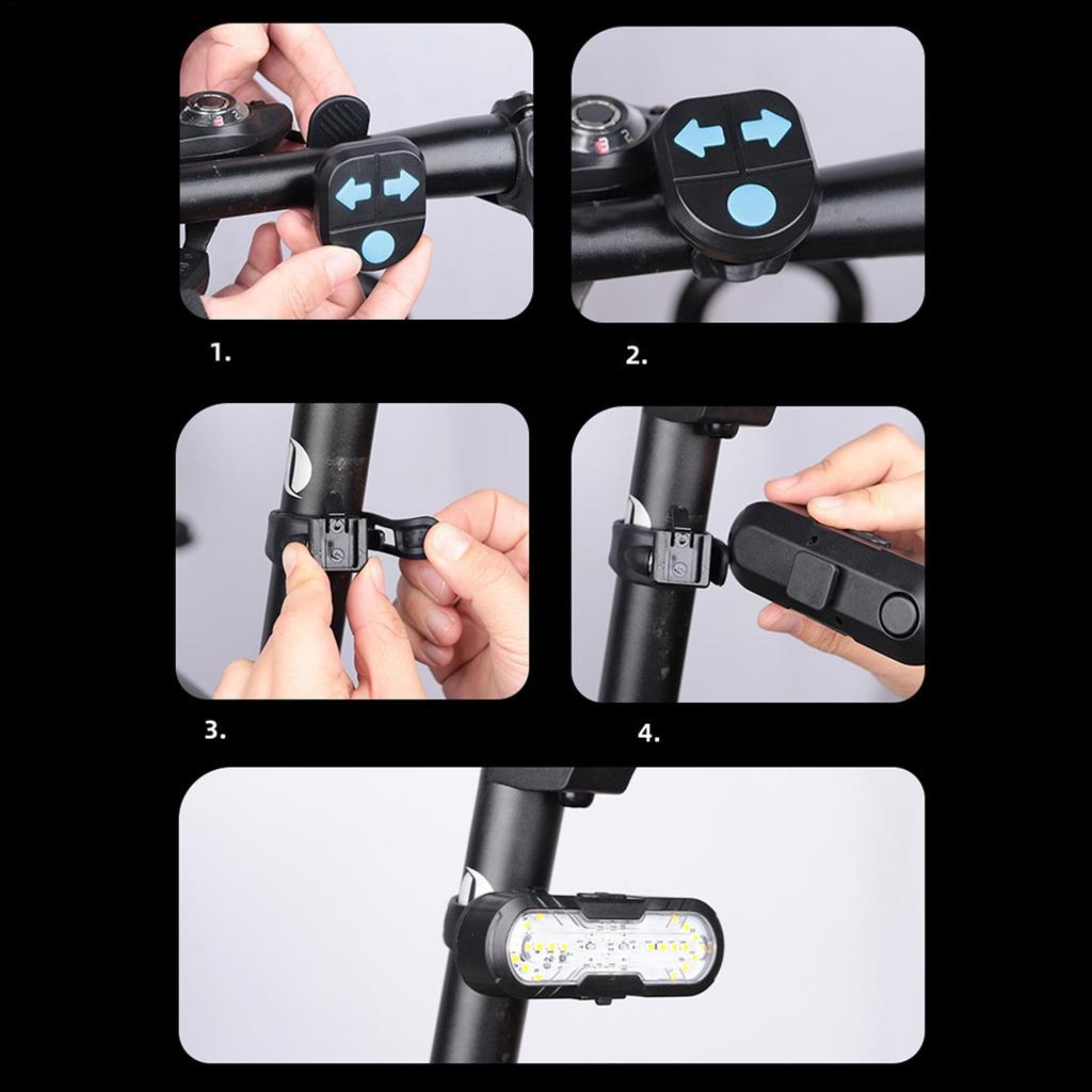 Turn Signal for Bikes 1200mAh Safety Signals with Remote Control Protective Bike Turn Lights for Cyclists Men Women Youth Adults