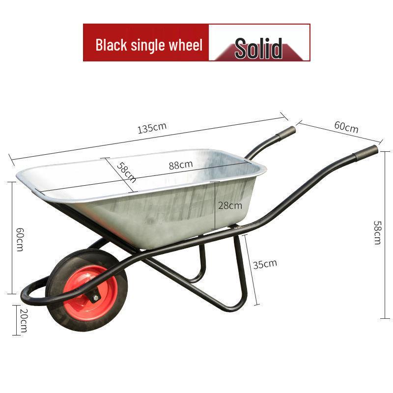 Wytrzymała taczka budowlana i rolnicza: Łatwa do pchania taczka na błoto, piasek i ziemię