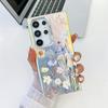 For Samsung Galaxy S22 Ultra 5G Slim Case Flower Pattern Electroplated Laser Effect Phone Cover