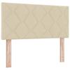 Box Spring Bed with Mattress Cream 120 x 190 cm Fabric
