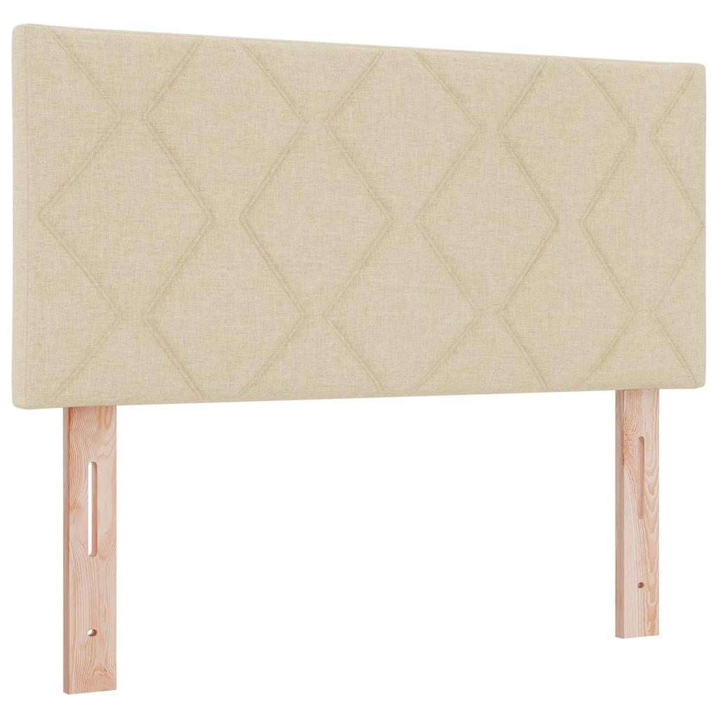 Box Spring Bed with Mattress Cream 120 x 190 cm Fabric