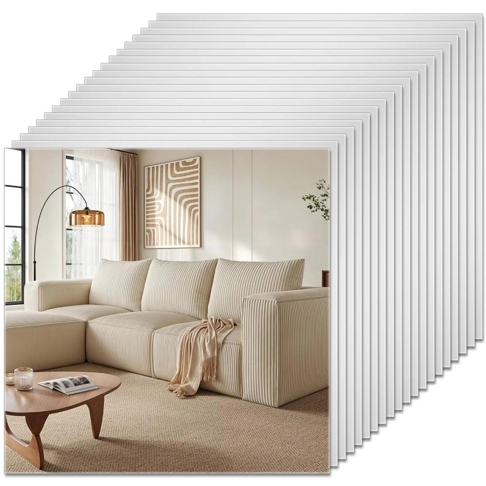 Self-Adhesive Acrylic Mirror Sheet 20/30/40cm Non Glass Mirror Stickers  Home Office